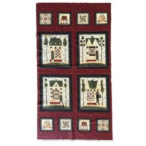 MODA HOMETOWN QUILTS PANEL KATHY SCHMITZ SEWING THEME FABRIC BLOCKS COTTON HOUSE